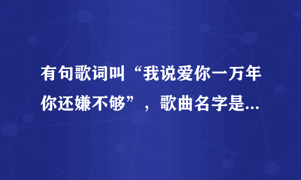 有句歌词叫“我说爱你一万年你还嫌不够”，歌曲名字是什么呢？谁演唱的？