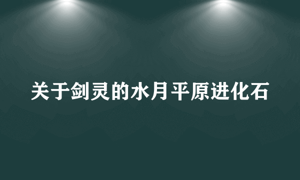 关于剑灵的水月平原进化石