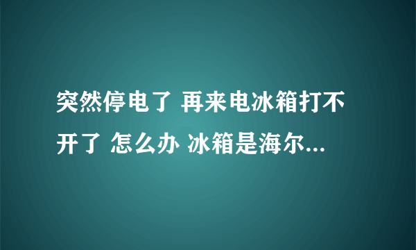 突然停电了 再来电冰箱打不开了 怎么办 冰箱是海尔BCD什么的