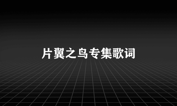 片翼之鸟专集歌词