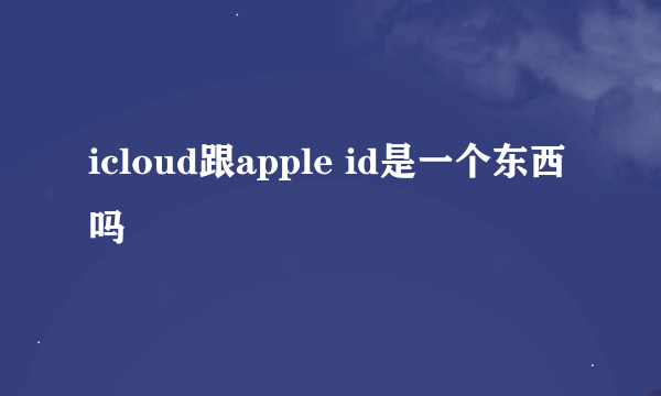 icloud跟apple id是一个东西吗