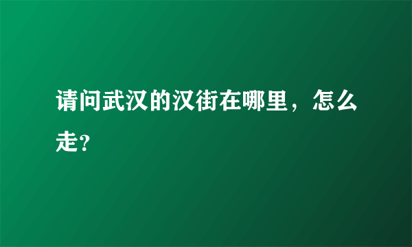 请问武汉的汉街在哪里，怎么走？