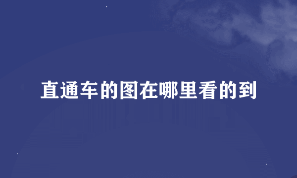 直通车的图在哪里看的到