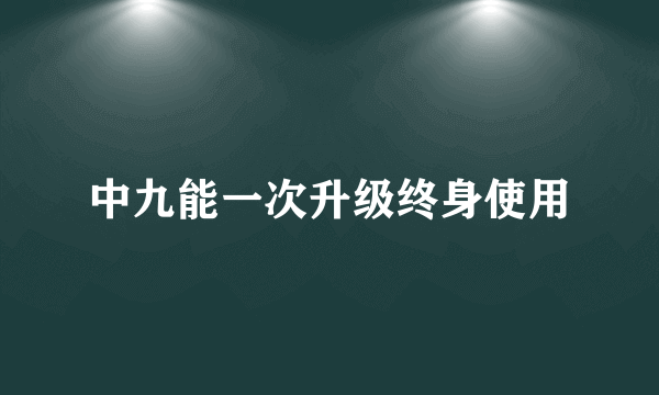 中九能一次升级终身使用