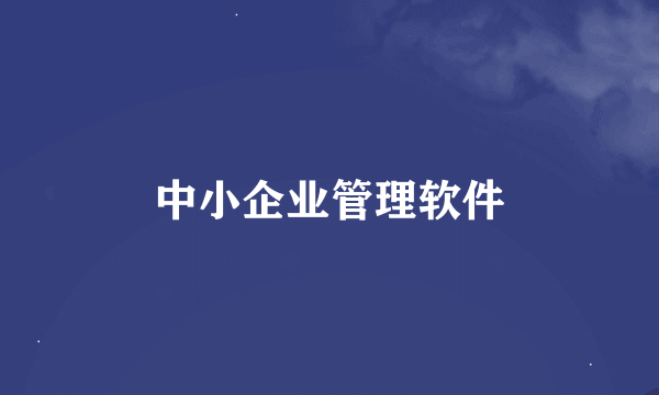 中小企业管理软件