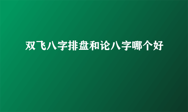 双飞八字排盘和论八字哪个好