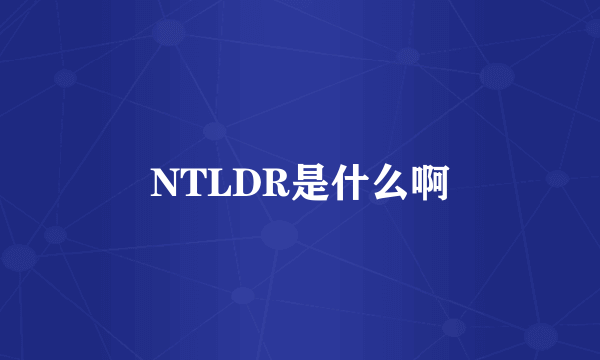 NTLDR是什么啊