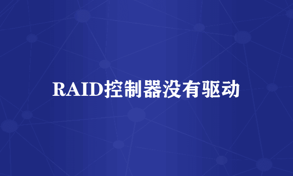 RAID控制器没有驱动