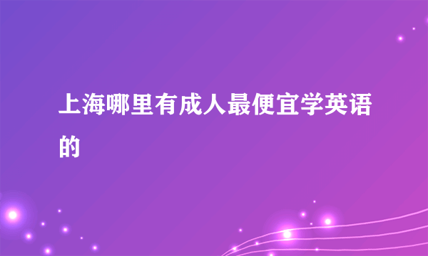 上海哪里有成人最便宜学英语的