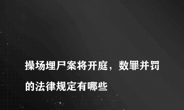 
操场埋尸案将开庭，数罪并罚的法律规定有哪些
