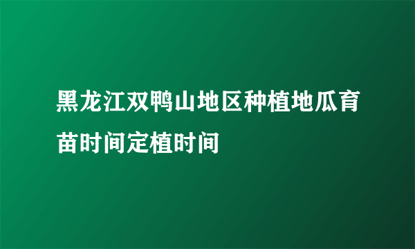 黑龙江双鸭山地区种植地瓜育苗时间定植时间