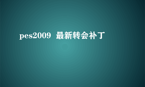 pes2009  最新转会补丁