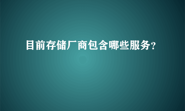 目前存储厂商包含哪些服务？