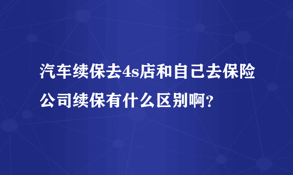 汽车续保去4s店和自己去保险公司续保有什么区别啊？