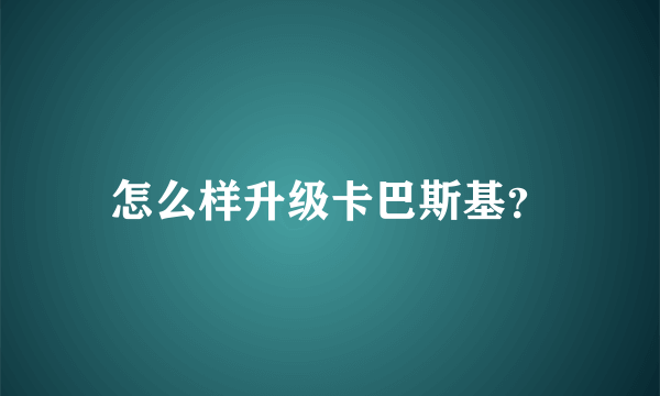 怎么样升级卡巴斯基？