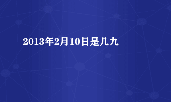 2013年2月10日是几九