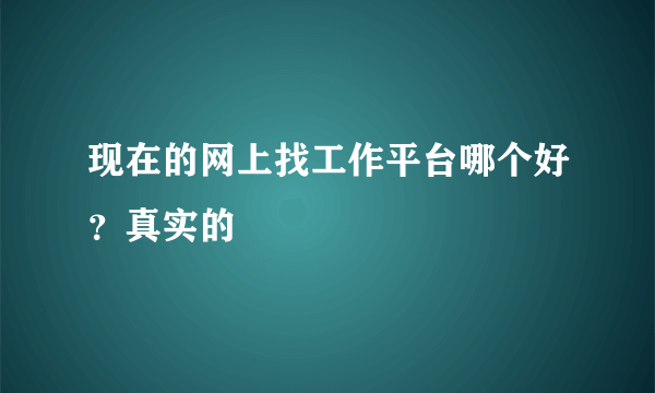 现在的网上找工作平台哪个好？真实的