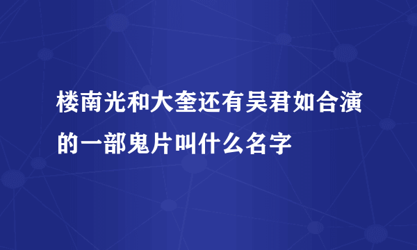 楼南光和大奎还有吴君如合演的一部鬼片叫什么名字