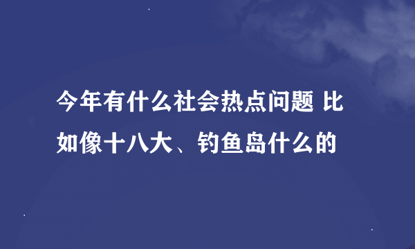 今年有什么社会热点问题 比如像十八大、钓鱼岛什么的