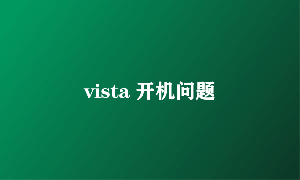 vista 开机问题