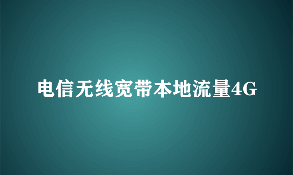 电信无线宽带本地流量4G