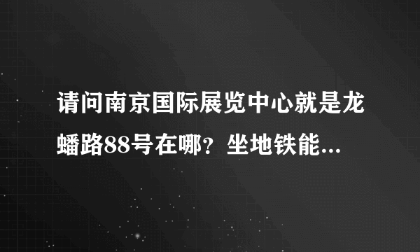 请问南京国际展览中心就是龙蟠路88号在哪？坐地铁能到吗？我从药科出发过去