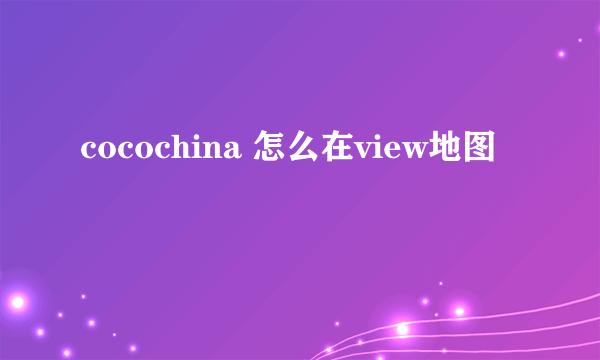 cocochina 怎么在view地图