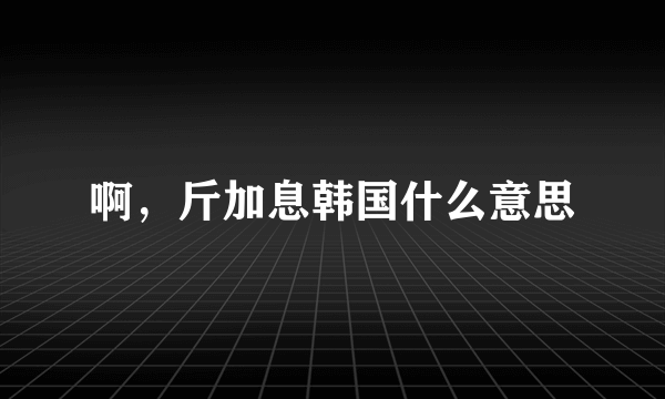 啊，斤加息韩国什么意思