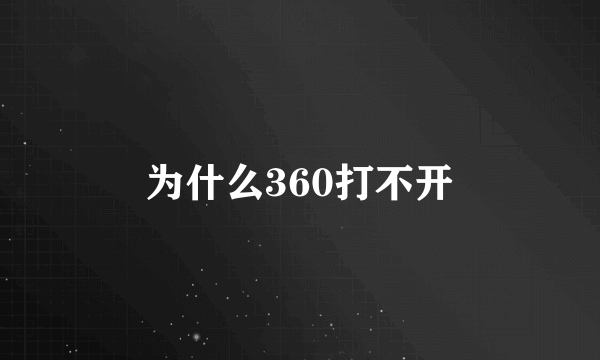 为什么360打不开