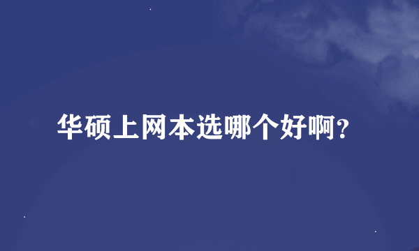 华硕上网本选哪个好啊？