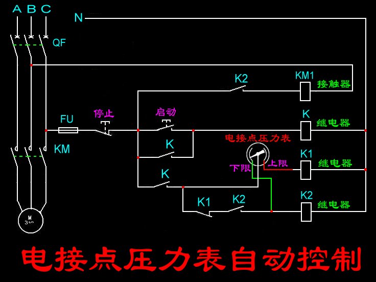 求电接点压力表在电路图中如何画，最好有图，谢谢