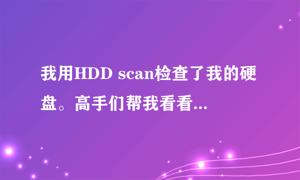 我用HDD scan检查了我的硬盘。高手们帮我看看这是什么情况？需要修复吗？怎么修复是最好的？谢谢先。