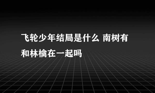 飞轮少年结局是什么 南树有和林檎在一起吗