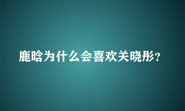 鹿晗为什么会喜欢关晓彤？