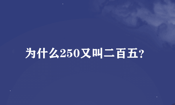 为什么250又叫二百五？