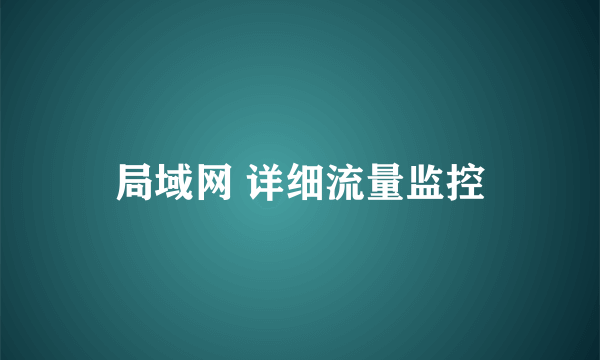 局域网 详细流量监控