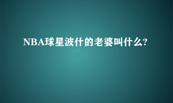 NBA球星波什的老婆叫什么?