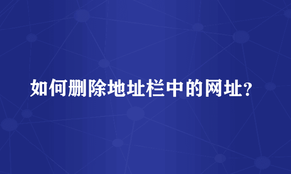 如何删除地址栏中的网址？