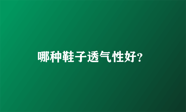 哪种鞋子透气性好？