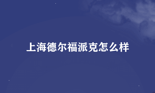 上海德尔福派克怎么样