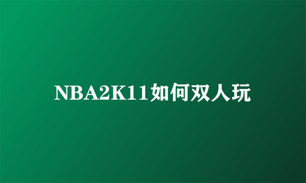 NBA2K11如何双人玩