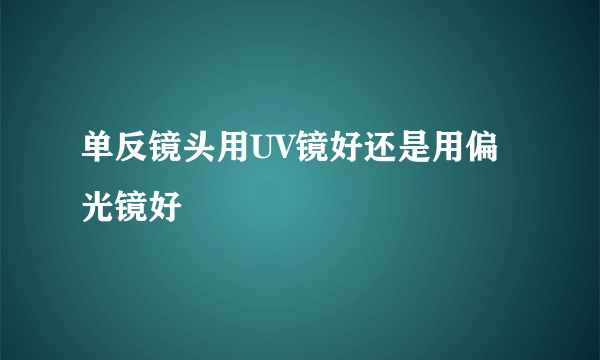 单反镜头用UV镜好还是用偏光镜好