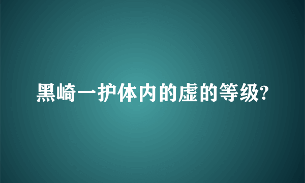 黑崎一护体内的虚的等级?