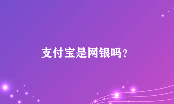 支付宝是网银吗？