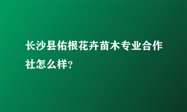 长沙县佑根花卉苗木专业合作社怎么样？