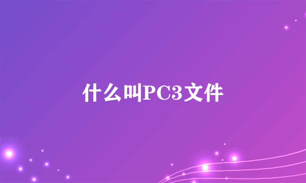 什么叫PC3文件