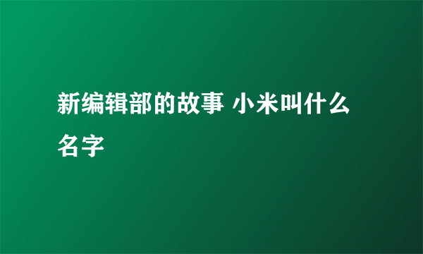 新编辑部的故事 小米叫什么名字