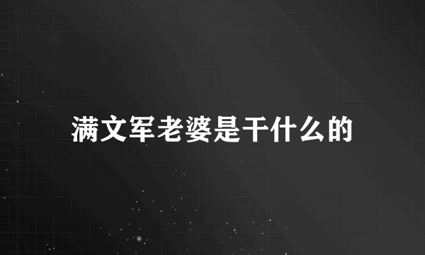 满文军老婆是干什么的