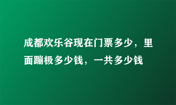 成都欢乐谷现在门票多少，里面蹦极多少钱，一共多少钱