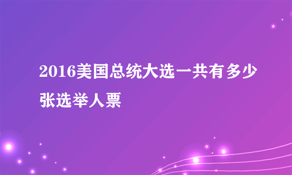 2016美国总统大选一共有多少张选举人票